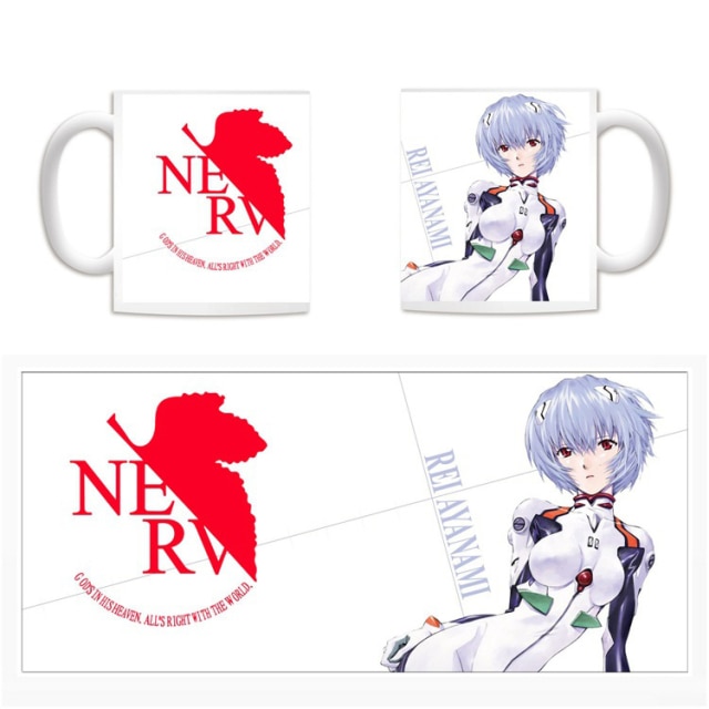 Anime Neon gensis Evagenlion Ayanami Rei Asuka Mari Beautiful Ceramic Mug Water Cup - Evangelion Shop