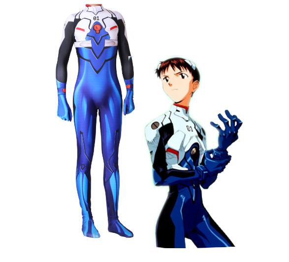 EVA Evangelion Shinji Cosplay Costume Lycra Superhero Halloween Bodysuit Jumpsuits Zentai Suis - Evangelion Shop