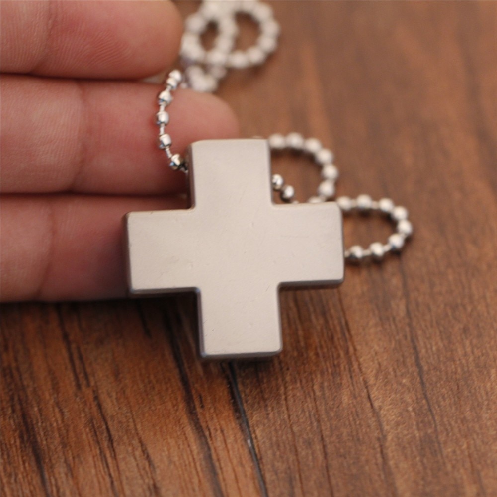 New Stainless Steel Necklace for Women Men Jesus Crystal Cross Pendant Necklaces Gold Silver Cross Fashion - Evangelion Shop