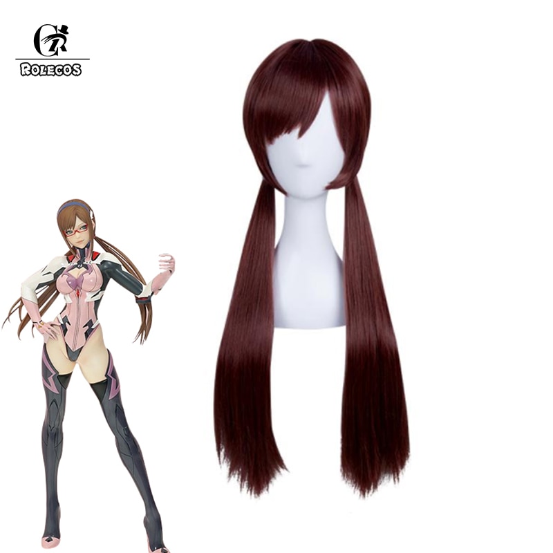 ROLECOS Anime EVA Cosplay Makinami Mari Wigs Long Red brown Heat Resistant Synthetic Hair Perucas Cosplay - Evangelion Shop