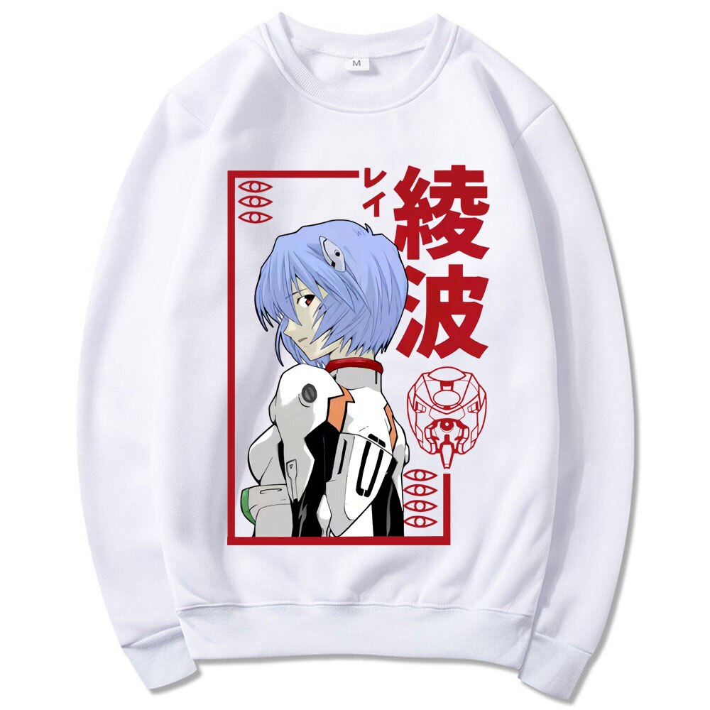 Rei Ayanami Japanese Anime Casual Crewneck Sweatshirts Men s Manga Hipster Sweatshirt Unisex Oversized Sweatshirt Homme 1 - Evangelion Shop
