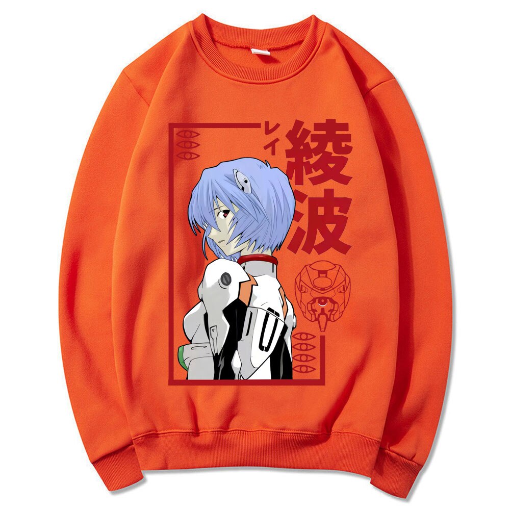 Rei Ayanami Japanese Anime Casual Crewneck Sweatshirts Men s Manga Hipster Sweatshirt Unisex Oversized Sweatshirt Homme 3 - Evangelion Shop