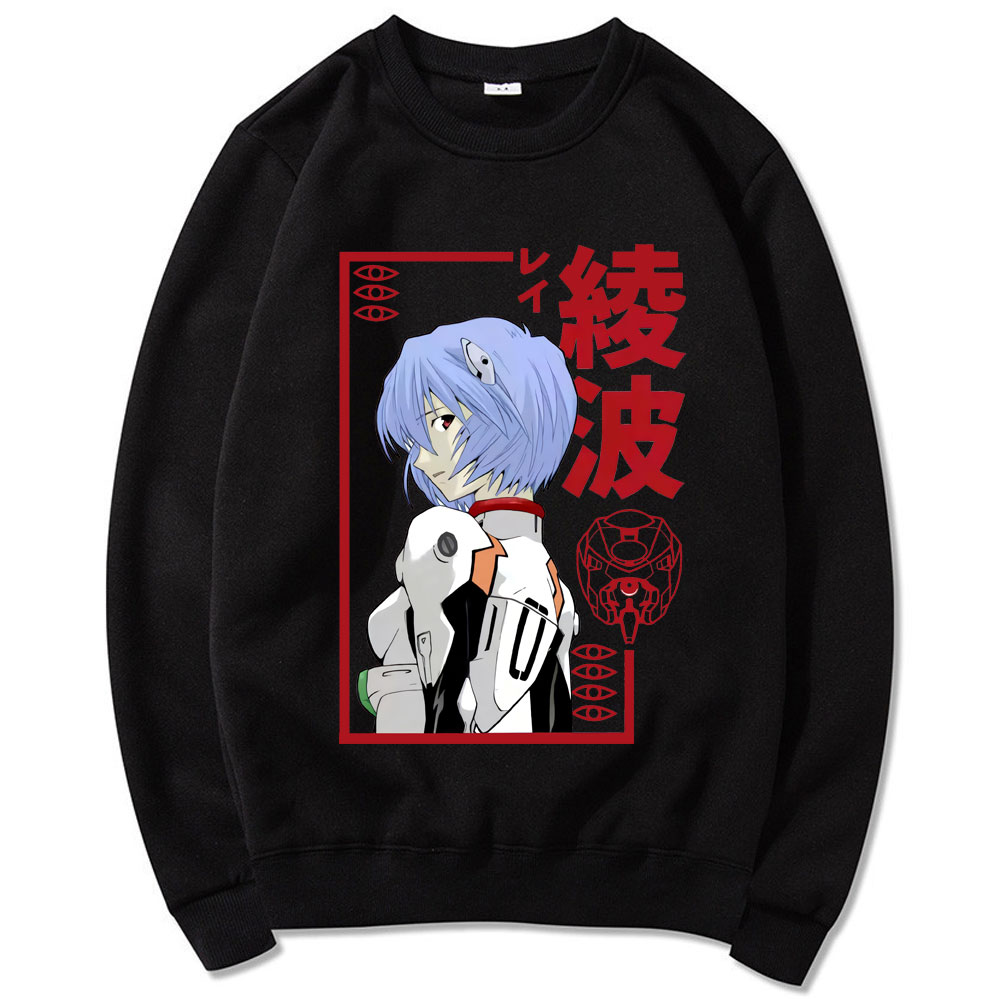Rei Ayanami Japanese Anime Casual Crewneck Sweatshirts Men s Manga Hipster Sweatshirt Unisex Oversized Sweatshirt Homme - Evangelion Shop