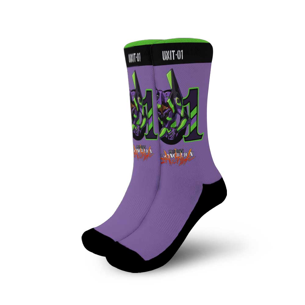 neon genesis evangelion unit 01 socks anime custom socks pt10 gearanime - Evangelion Shop