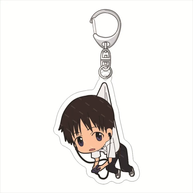 1Pcs Anime Evangelion EVA Acrylic Keychain Cute Ikari Shinji Asuka Rei Ayanami Bag Pendant Keyring Charm 1 - Evangelion Shop