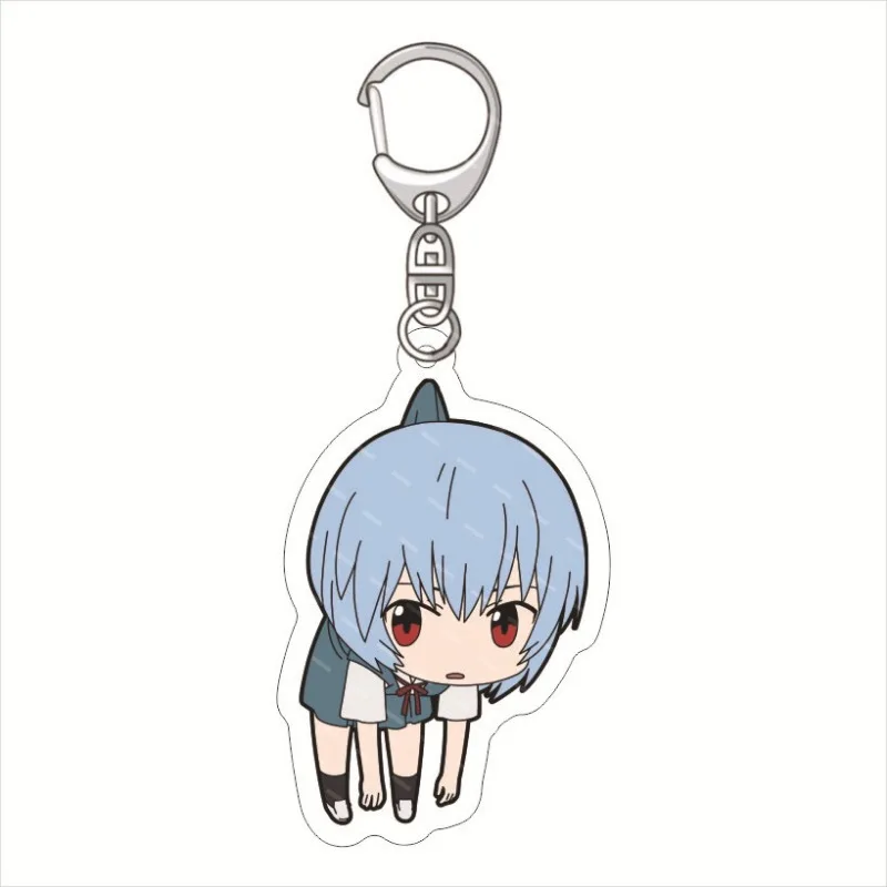 1Pcs Anime Evangelion EVA Acrylic Keychain Cute Ikari Shinji Asuka Rei Ayanami Bag Pendant Keyring Charm 2 - Evangelion Shop