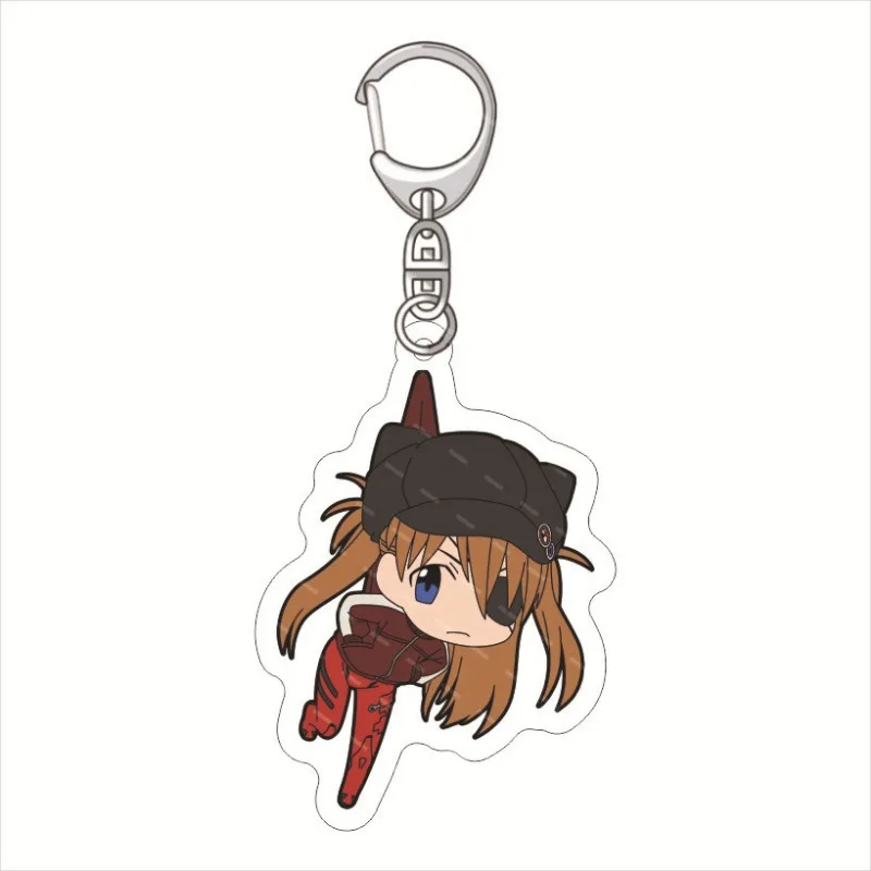 1Pcs Anime Evangelion EVA Acrylic Keychain Cute Ikari Shinji Asuka Rei Ayanami Bag Pendant Keyring Charm 5 - Evangelion Shop